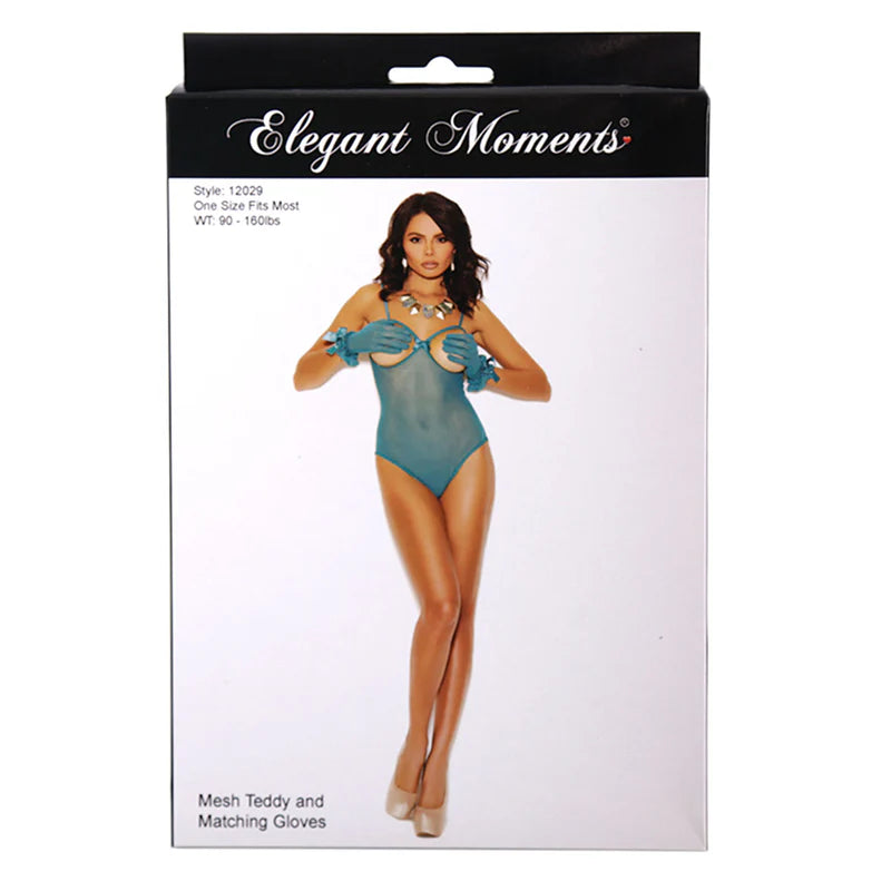 Elegant Moments - Nuisette en maille et gants assortis - Turquoise