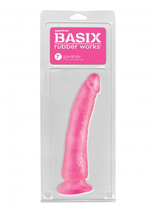 Pipedream Basix - 7 Slim Seven Pink Dong