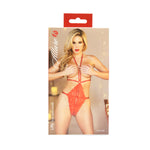 Nounours ouvert en dentelle Allure Lilly – Rouge