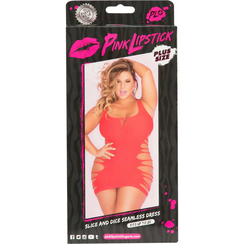 Pink Lipstick - Robe sans coutures Slice and Dice - Rouge - Grandes tailles