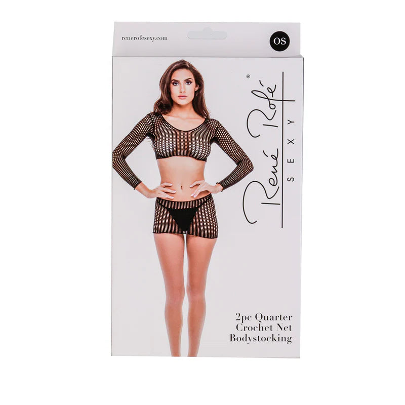 René rofe - Body en résille crochetée 2 pièces
