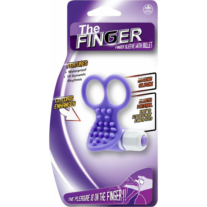 The finger sleeve with bullet purple