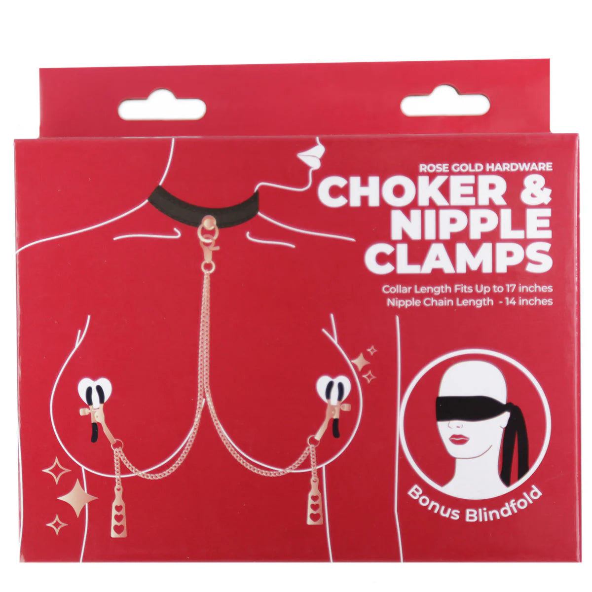 Punishment rose gold choker & nipple clamps