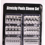 Stretchy Penis Sleeve - Ensemble de 6 anneaux péniens extensibles et texturés