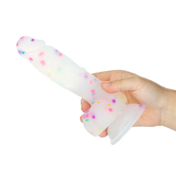 Pure Love® - Godemiché en silicone Party Time avec ventouse – 19 cm – Confettis givrés