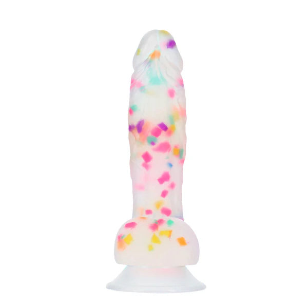 Pure Love® - Godemiché en silicone Party Time avec ventouse – 19 cm – Confettis givrés