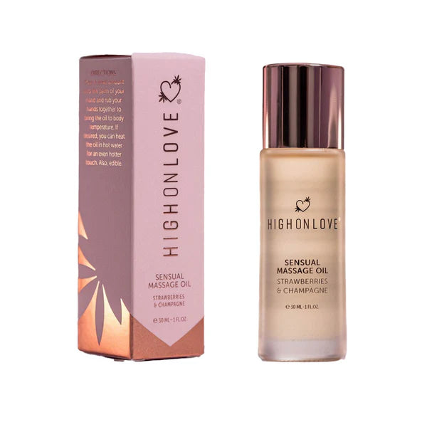 High on love - Mini massage oil strawberries & champagne