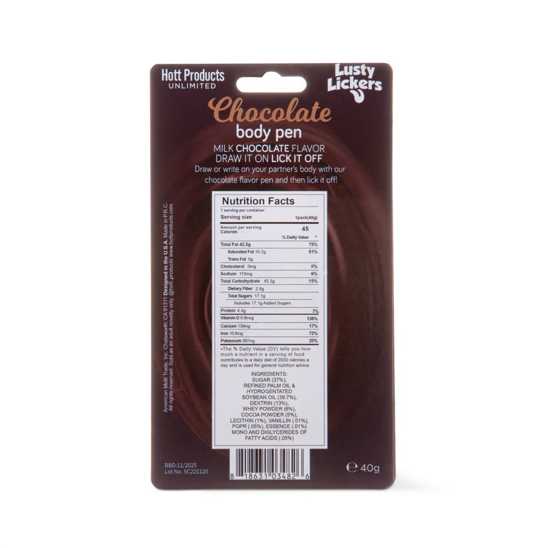 Stylo corporel au chocolat Lusty Licker – 40 g