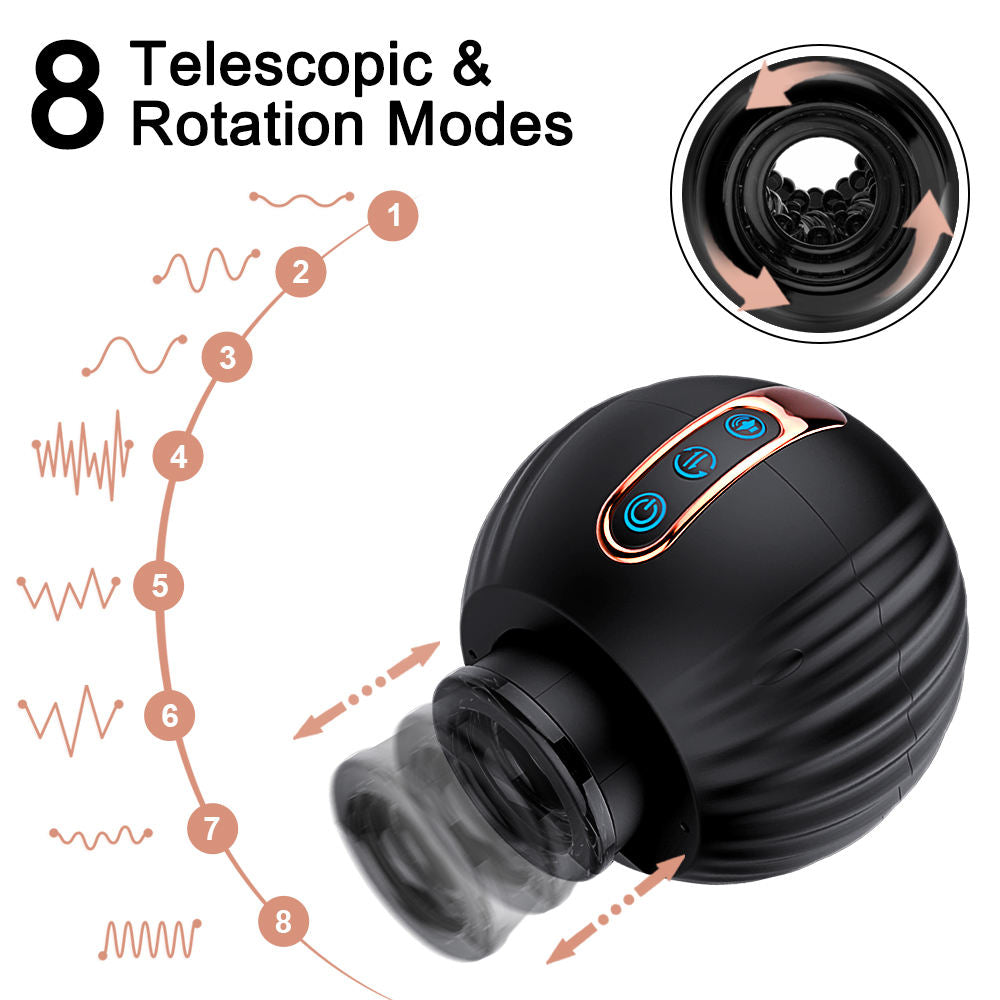 Masturbateur télescopique rotatif automatique pour hommes