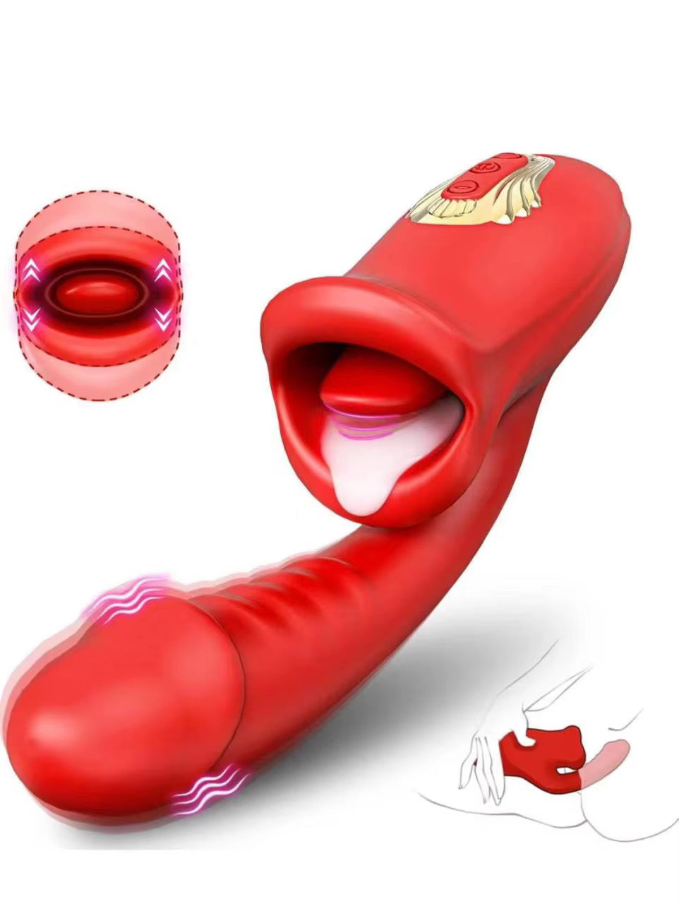 Vibrateur - Double embout avec langue