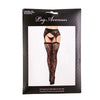 Leg Avenue - Ensemble deux pièces Rachel : bas cuissardes en dentelle et porte-jarretelles croisés – Taille unique