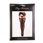 Leg Avenue - Ensemble deux pièces Rachel : bas cuissardes en dentelle et porte-jarretelles croisés – Taille unique