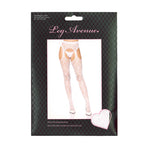 Leg Avenue - Collants à bretelles en filet cœur – Blanc