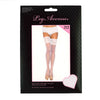 Leg Avenue - Bas cuissardes transparents en spandex avec bordure en dentelle et silicone de 12,5 cm – Blanc