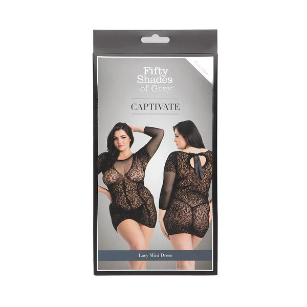 Fifty shades of grey - Captivate lacy mini dress plus size