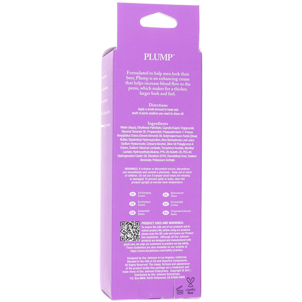 Crème repulpante pour hommes, format 59 ml (2 oz), conditionnée dans un emballage adapté. Doc Johnson