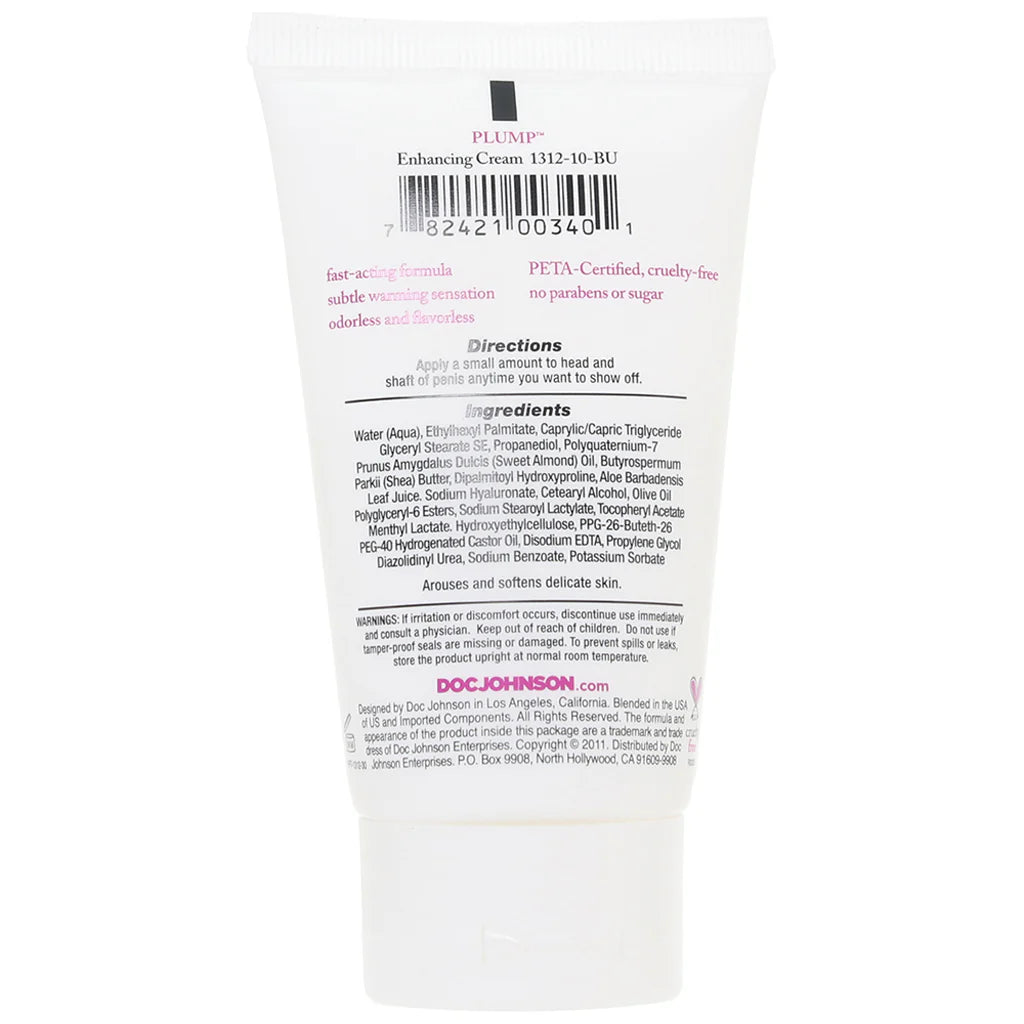 Crème repulpante pour hommes, format 59 ml (2 oz), conditionnée dans un emballage adapté. Doc Johnson