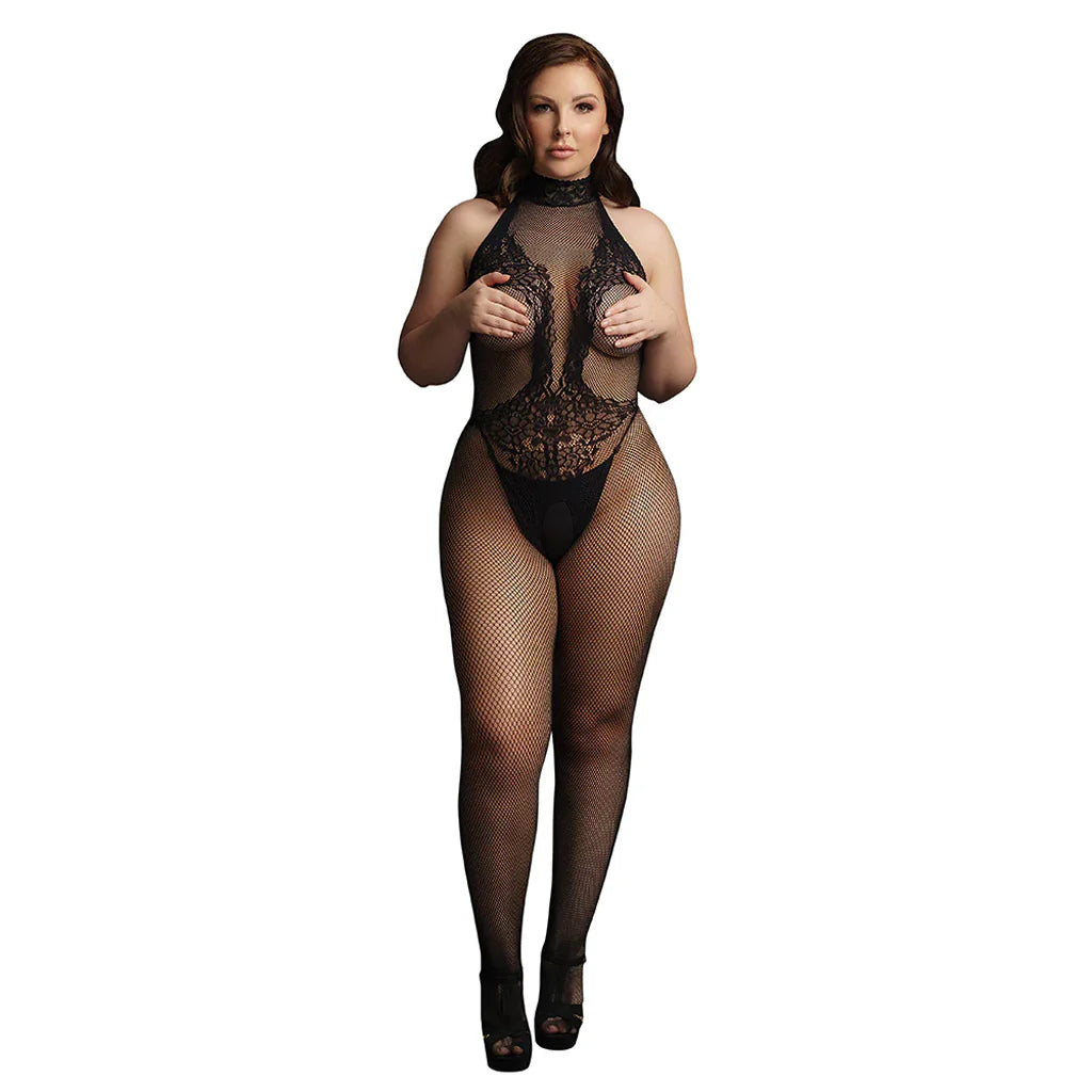 Le Désir - Body en résille noire et dentelle XL