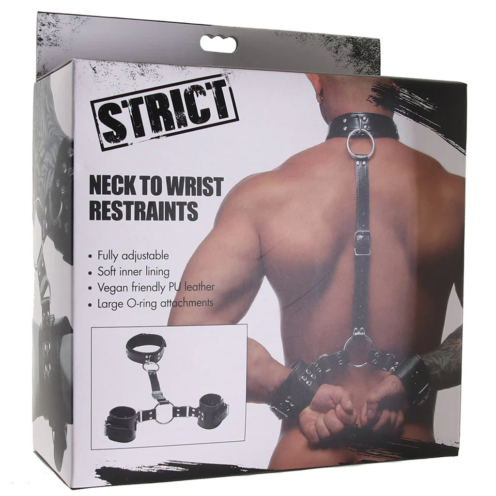 Strict Menottes strictes en cuir végétalien du cou aux poignets