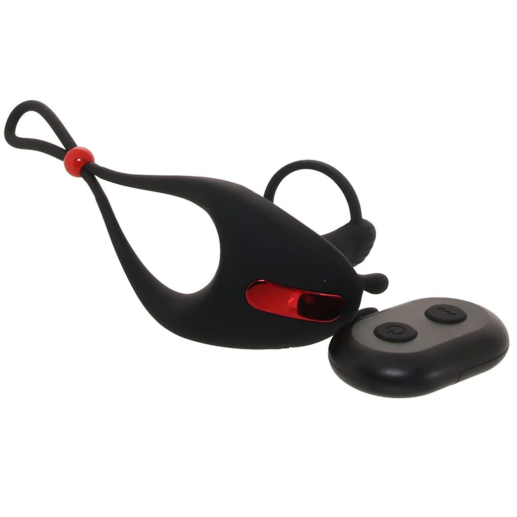 Anneau pénien et anneau de serrage pour testicules avec télécommande Cock Power