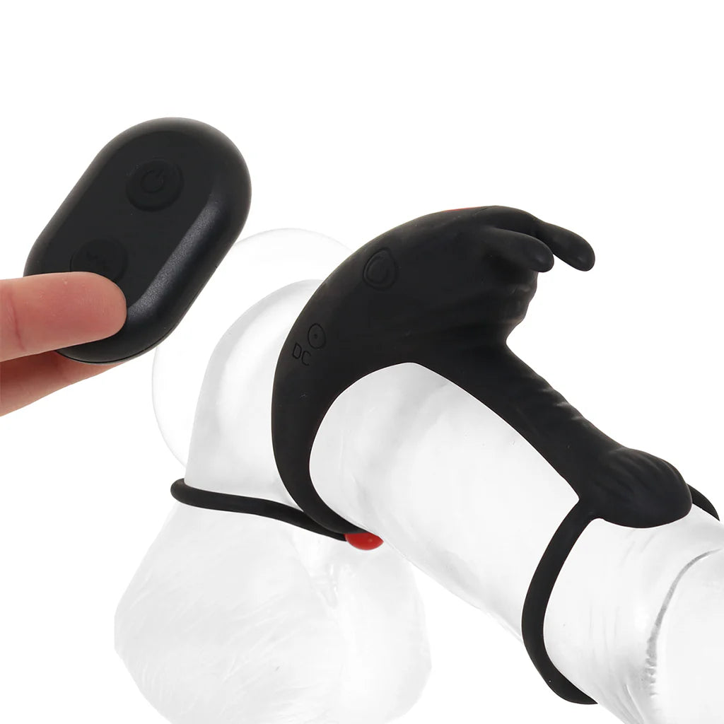 Anneau pénien et anneau de serrage pour testicules avec télécommande Cock Power