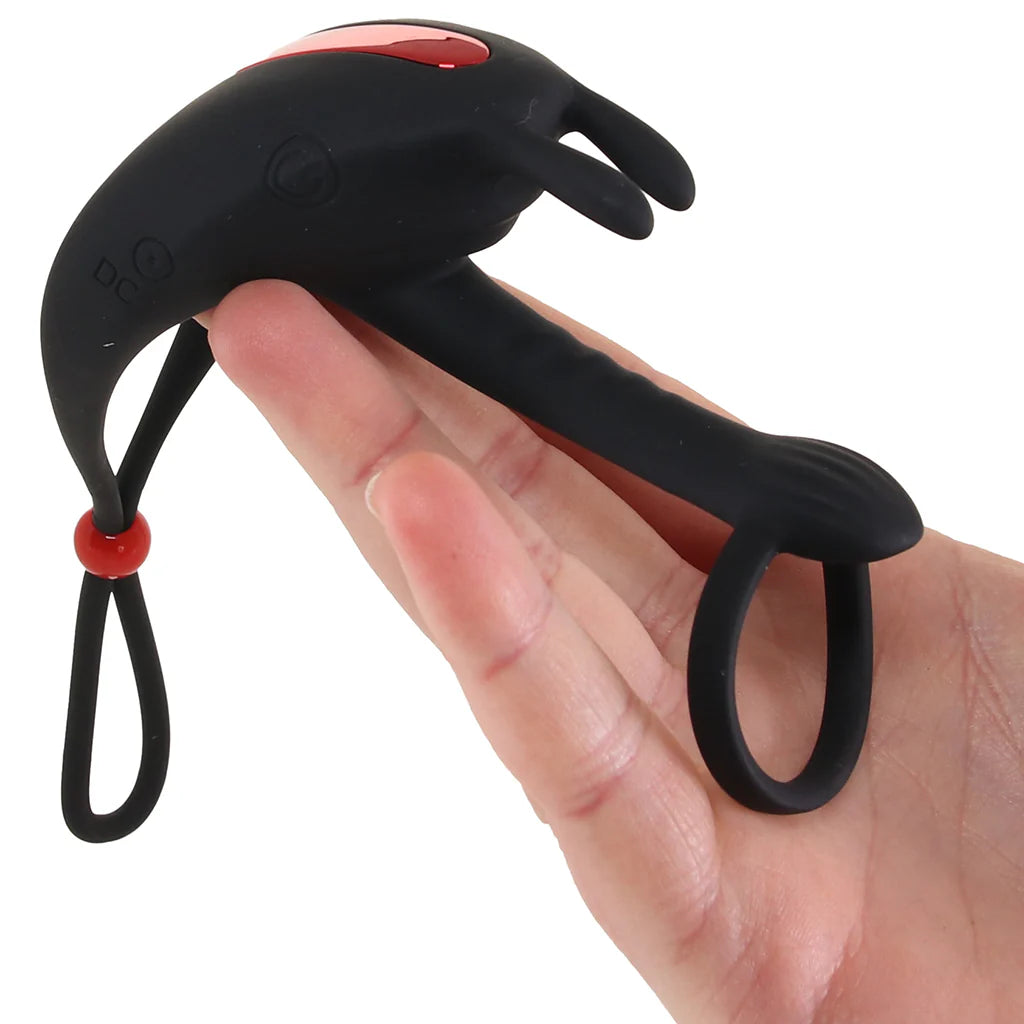 Anneau pénien et anneau de serrage pour testicules avec télécommande Cock Power