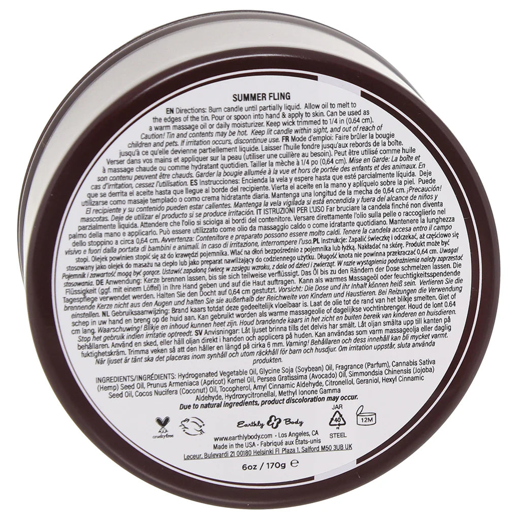 Bougie de massage 3 en 1 170 g (6 oz) parfum Summer Fling Hemp Seed